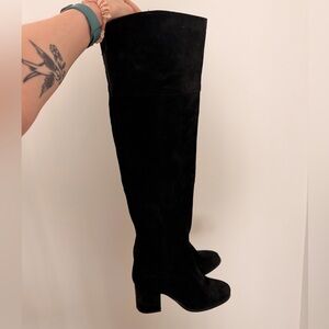 Steven by Steve Madden Suede Leather Healed Over the Knee Boots - Size 7.5